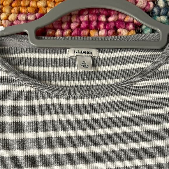 Gray and White Striped Long Sleeve Top - Picture 3 of 4